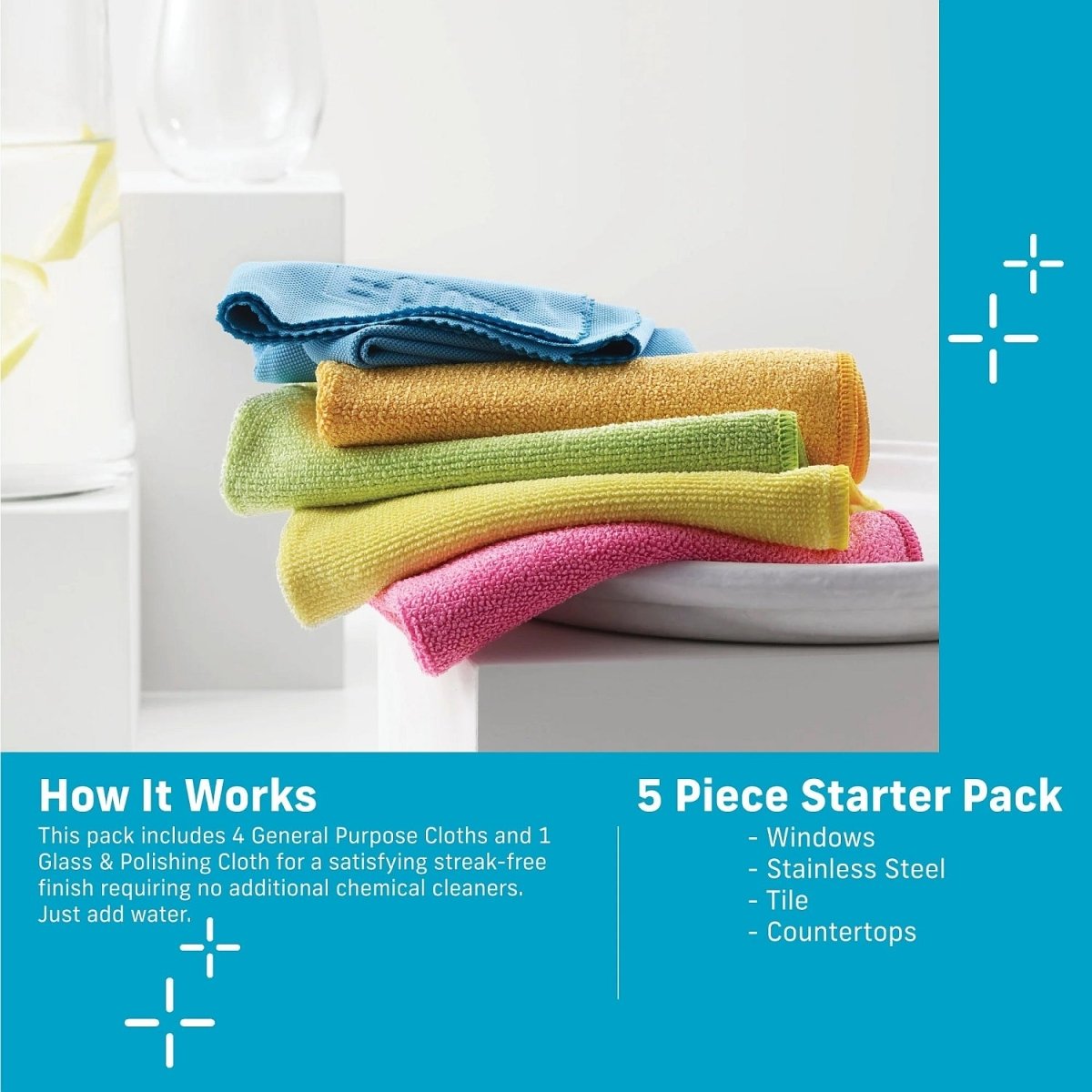 E - Cloth Starter Pack 5 Cloths - Buckhead Vacuums