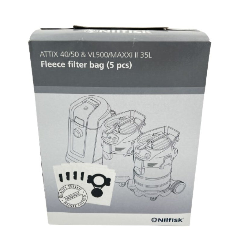 Nilfisk Bag Fleece Filter ATTIX 40/ATTIX 50 12 gallon 5 pack
