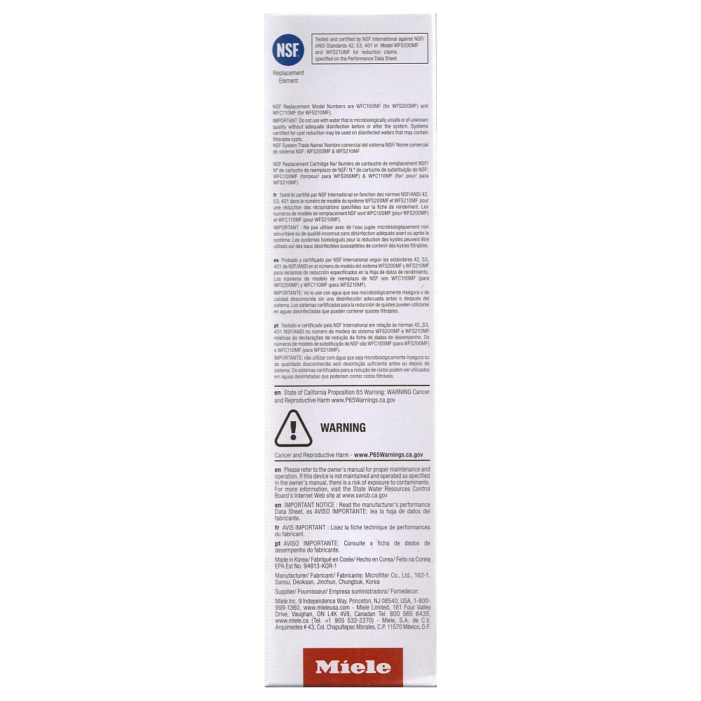 Miele KWF2000 IntensiveClear 2.0 Water Filter - Buckhead Vacuums