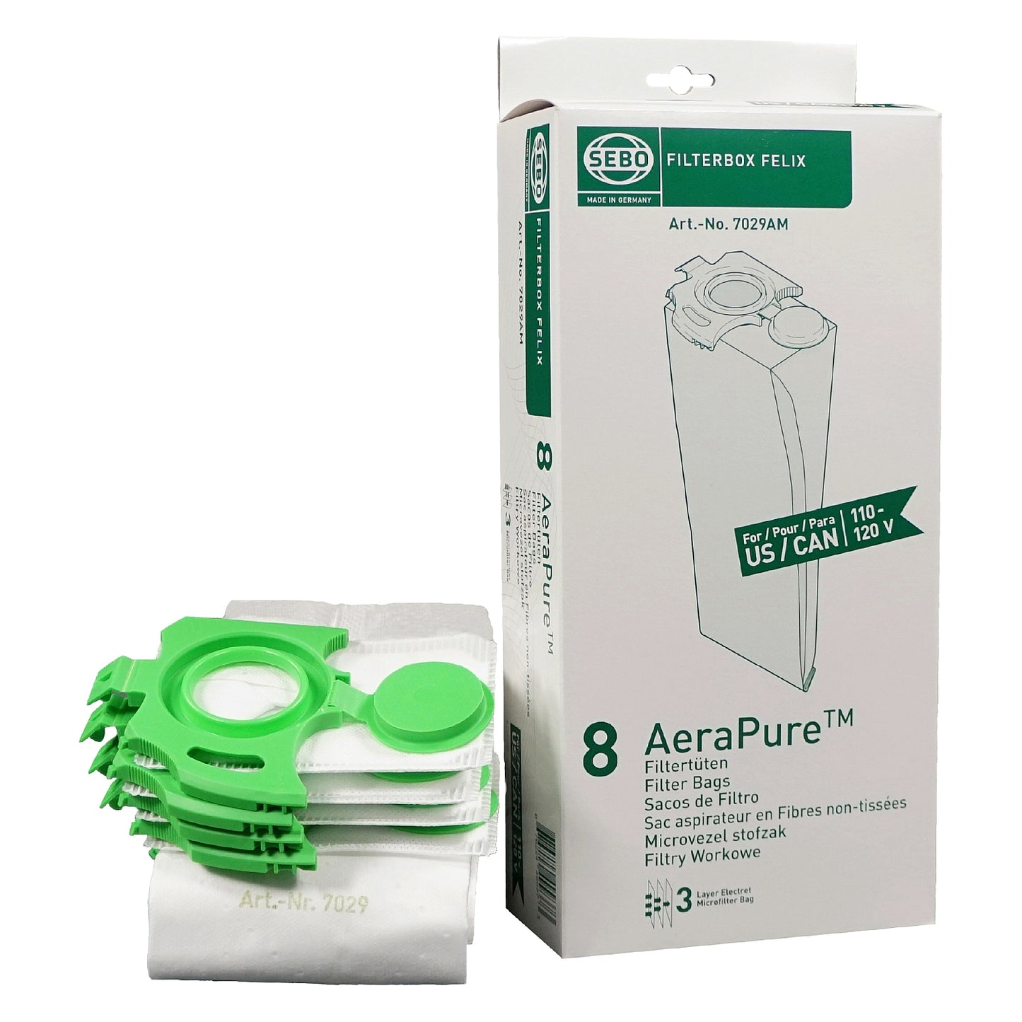 SEBO FILTERBOX Felix/Dart AeraPure US/CAN 8 pack - Buckhead Vacuums