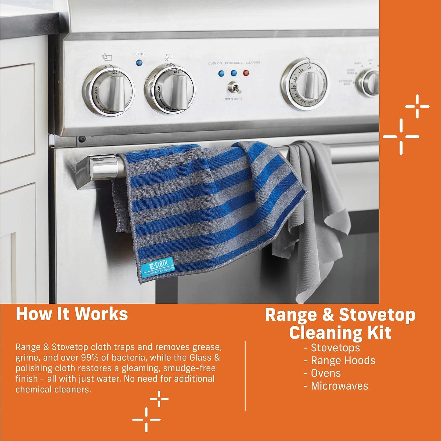 E-Cloth Range and Stovetop Cleaning Kit