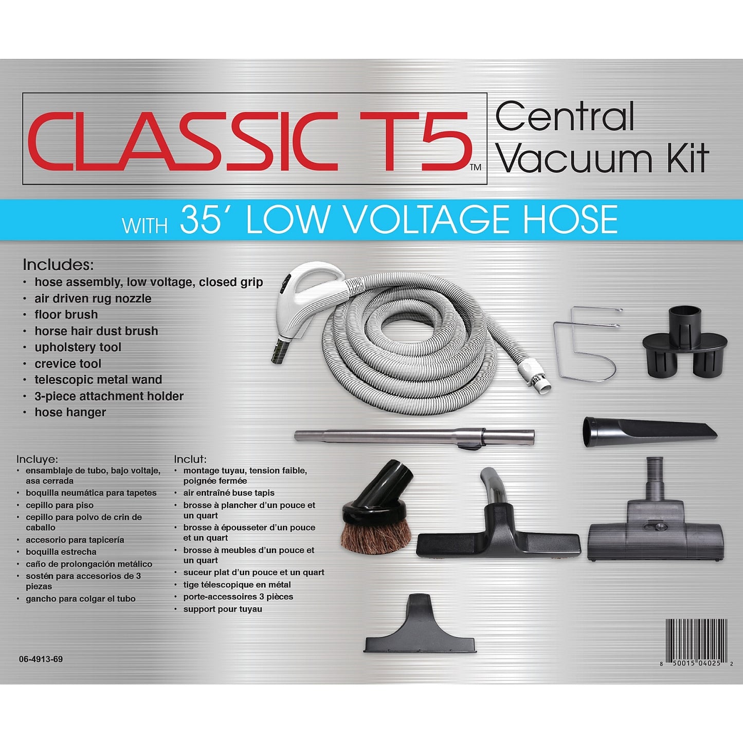 Titan Central Vac Kit Classic T5 35' with Turbo Head