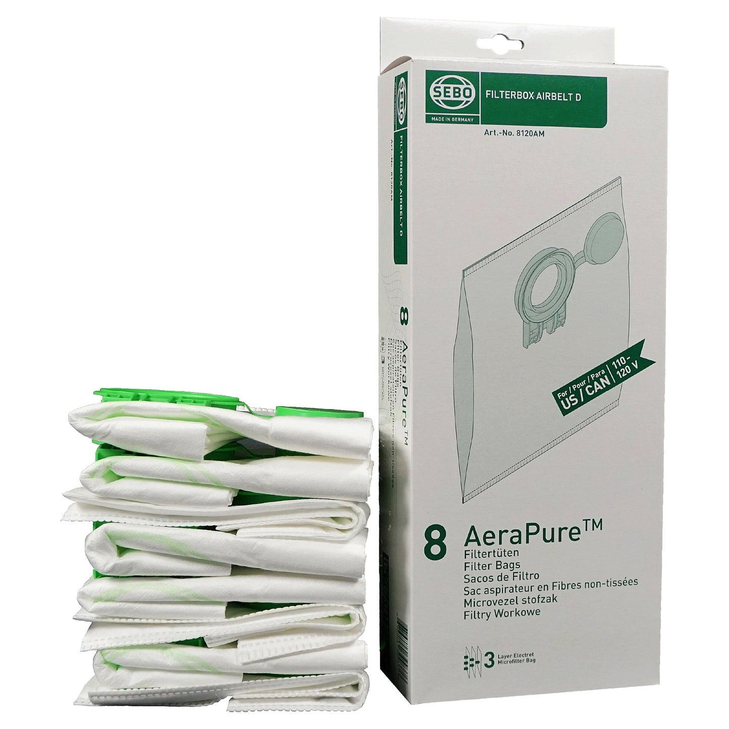 SEBO FILTERBOX Airbelt D AeraPure US/CAN 8 pack