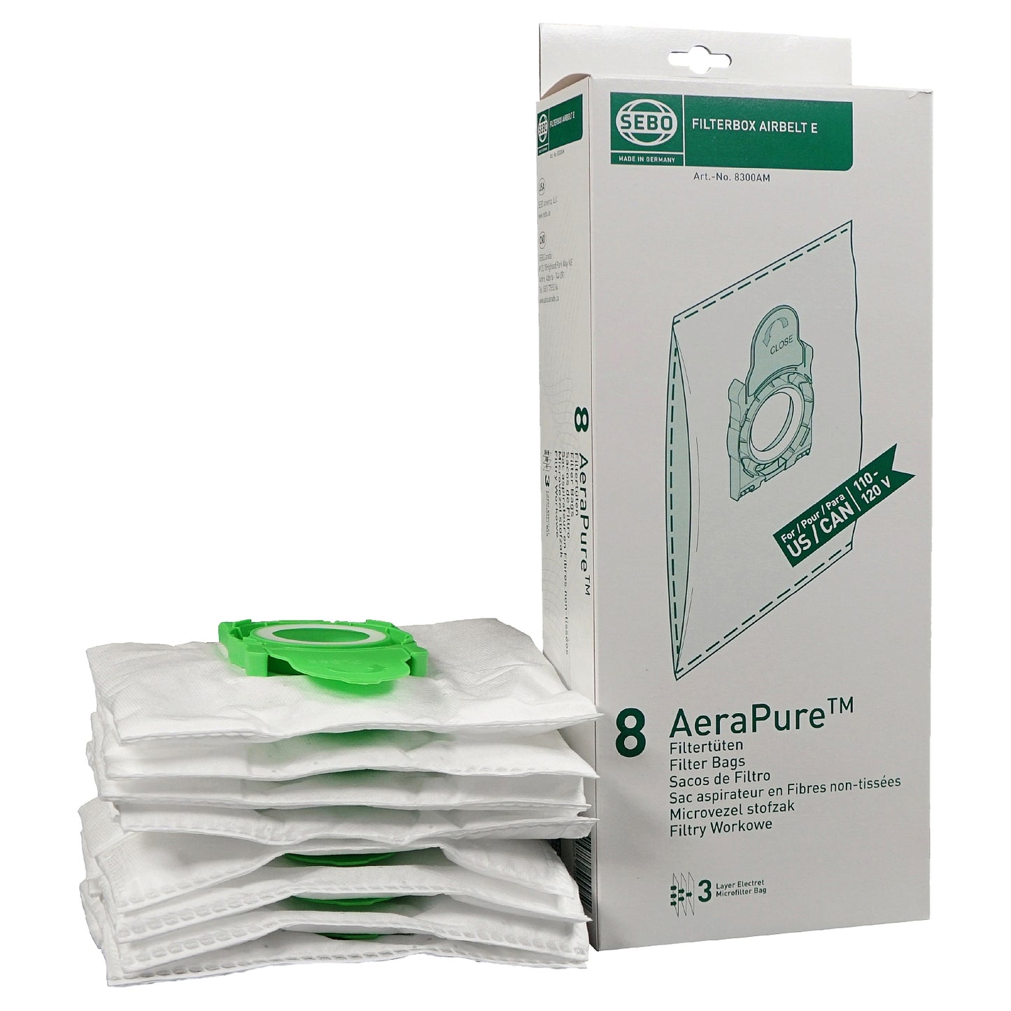 SEBO FILTERBOX Airbelt E AeraPure US/CAN 8 pack