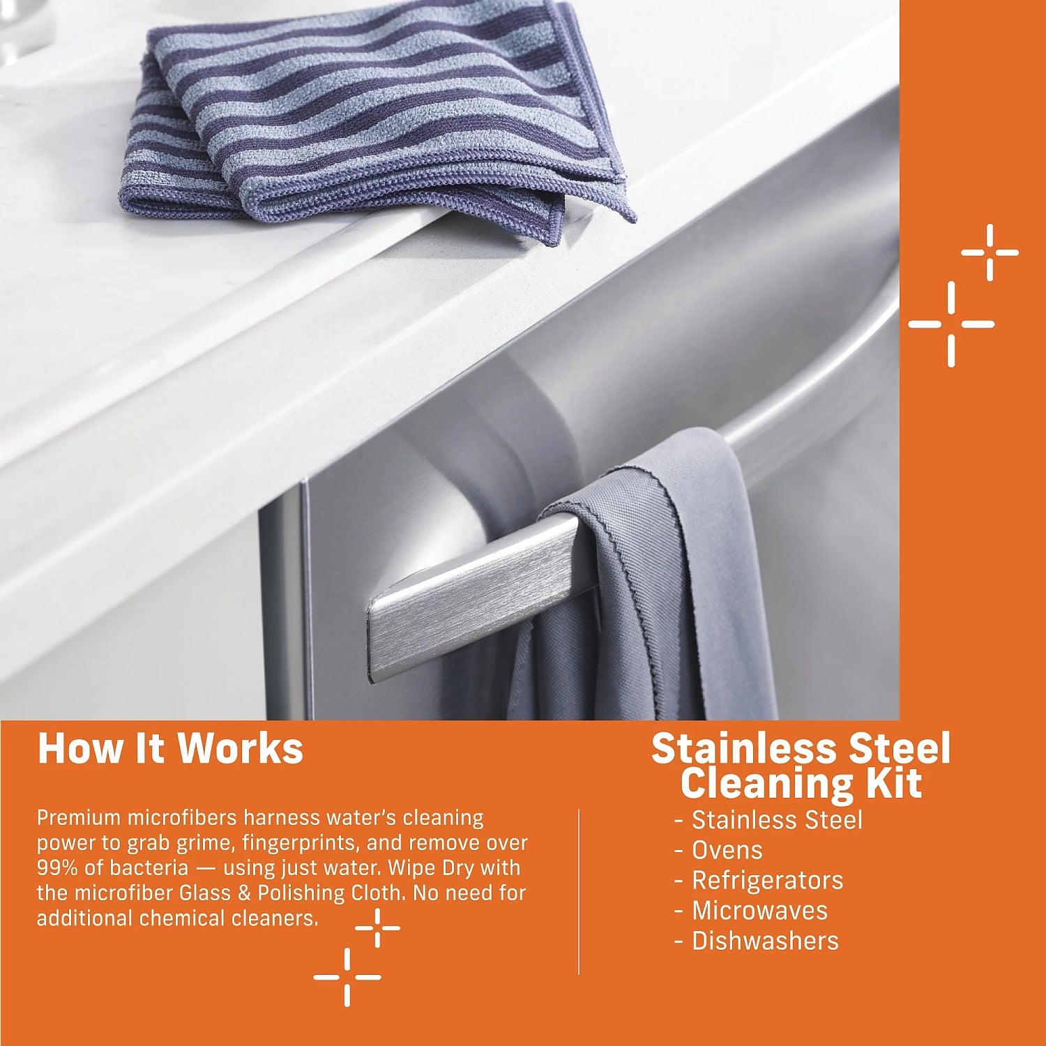 E - Cloth Stainless Steel Cleaning Kit - Buckhead Vacuums