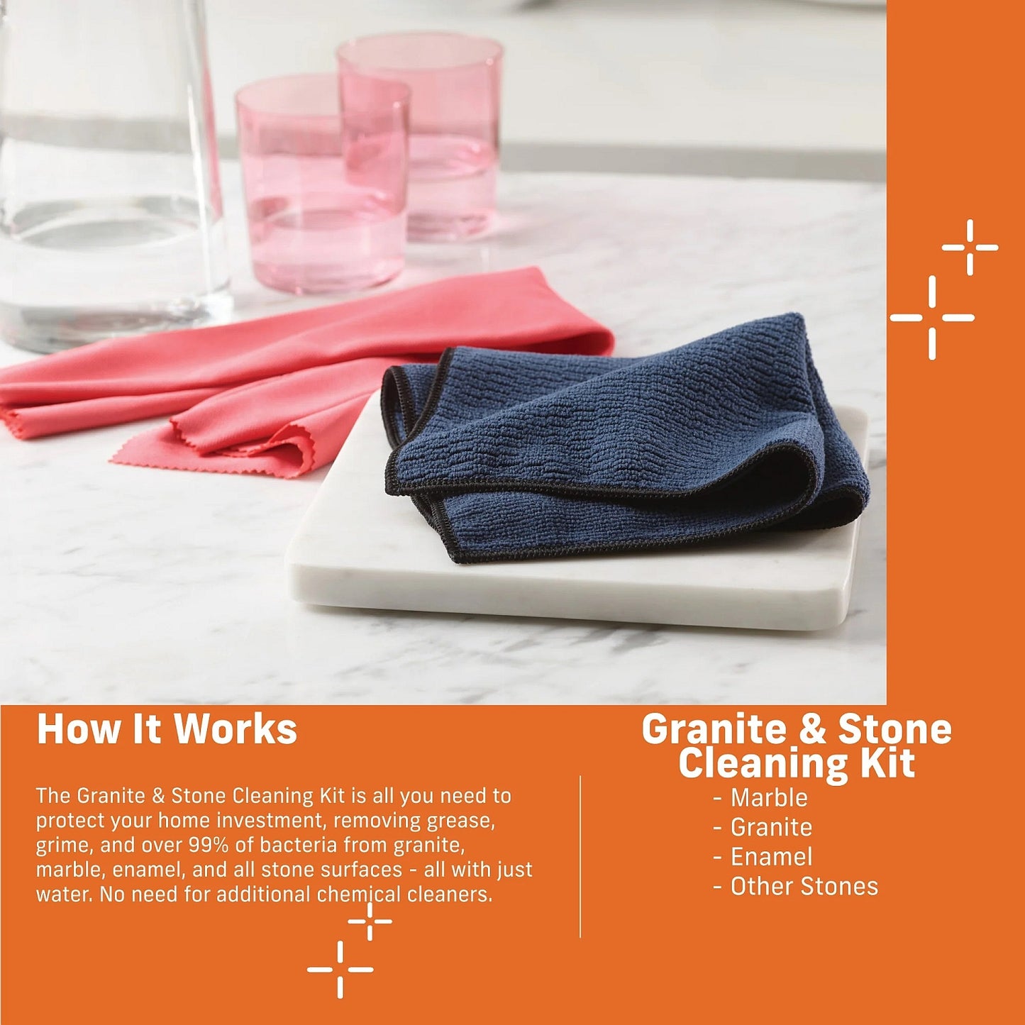 E-Cloth Granite and Stone Cleaning Kit