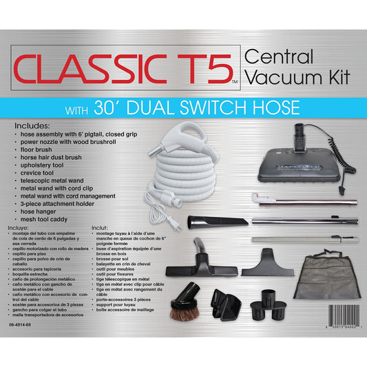 Titan Central Vac Kit Classic T5 30' with Power Head - Buckhead Vacuums