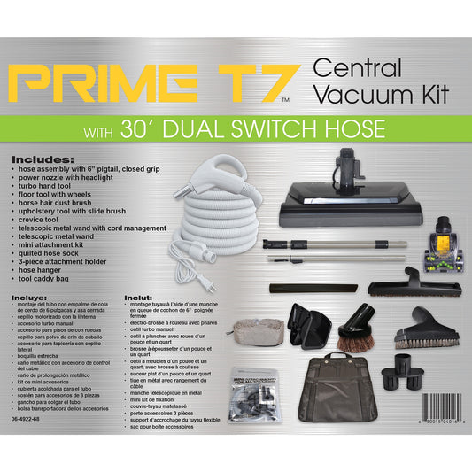 Titan Central Vac Kit Prime T7 30' with Power Head - Buckhead Vacuums