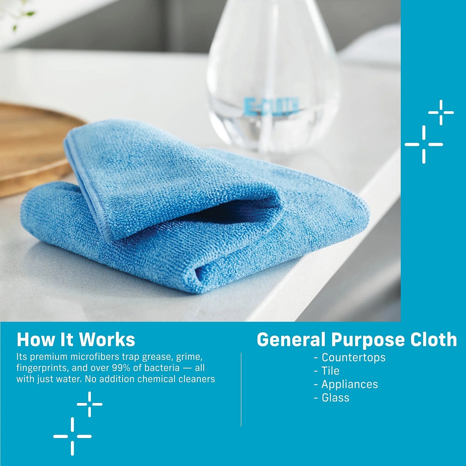 E - Cloth General Purpose Cloth 4 Cloths - Buckhead Vacuums