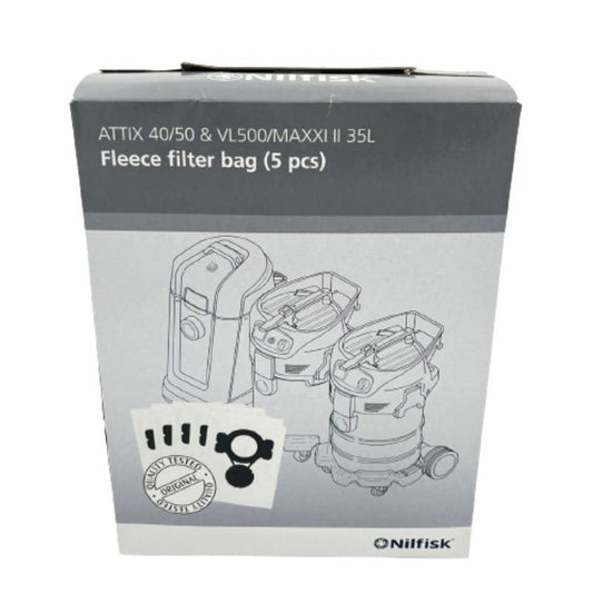 Nilfisk Bag Fleece Filter ATTIX 40/ATTIX 50 12 gallon 5 pack - Buckhead Vacuums