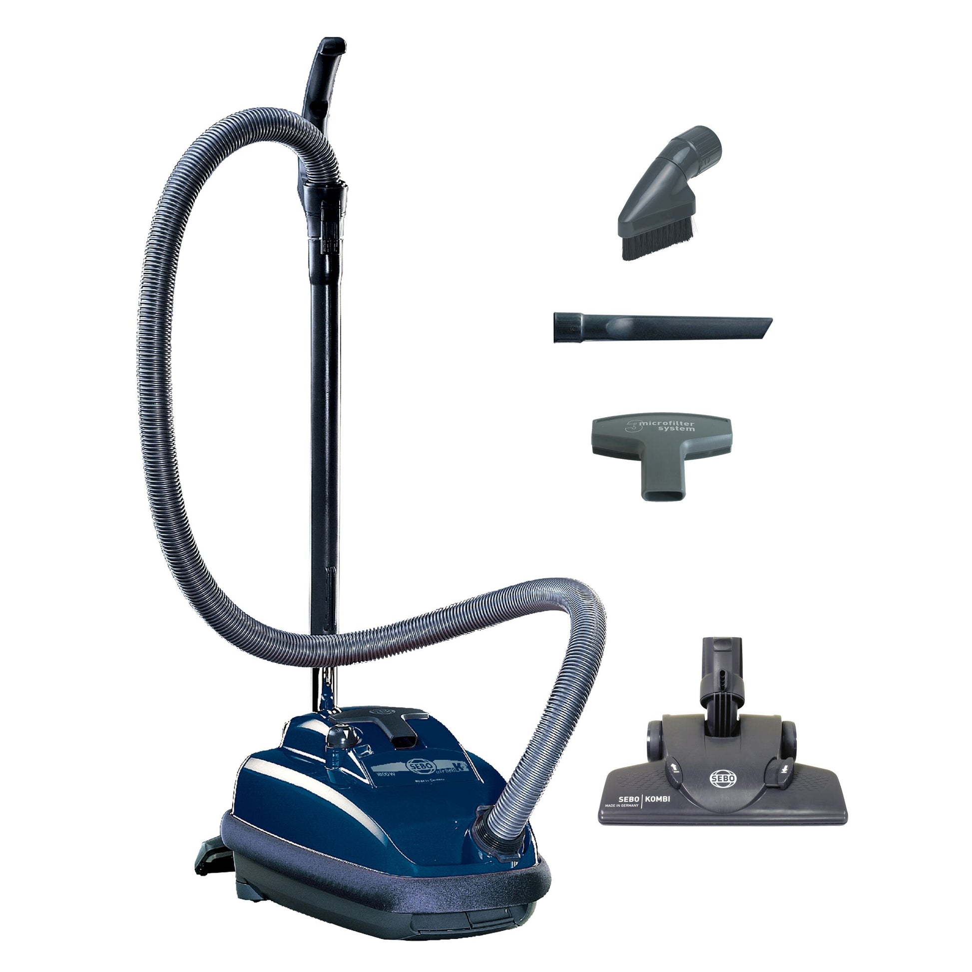 SEBO Airbelt K2 Kombi Canister Vacuum Blue - Buckhead Vacuums