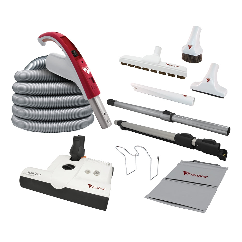 Cyclo Vac Central Vac Kit 35' with SEBO ET - 1 - Buckhead Vacuums